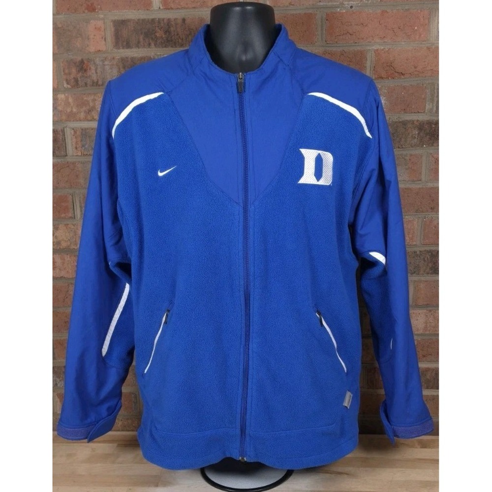 Duke Blue Devils Jacket Mens Large NCAA Basketball Nike Therma Fit Fleece Y2k